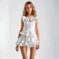 Violet Ruffle Mini Dress